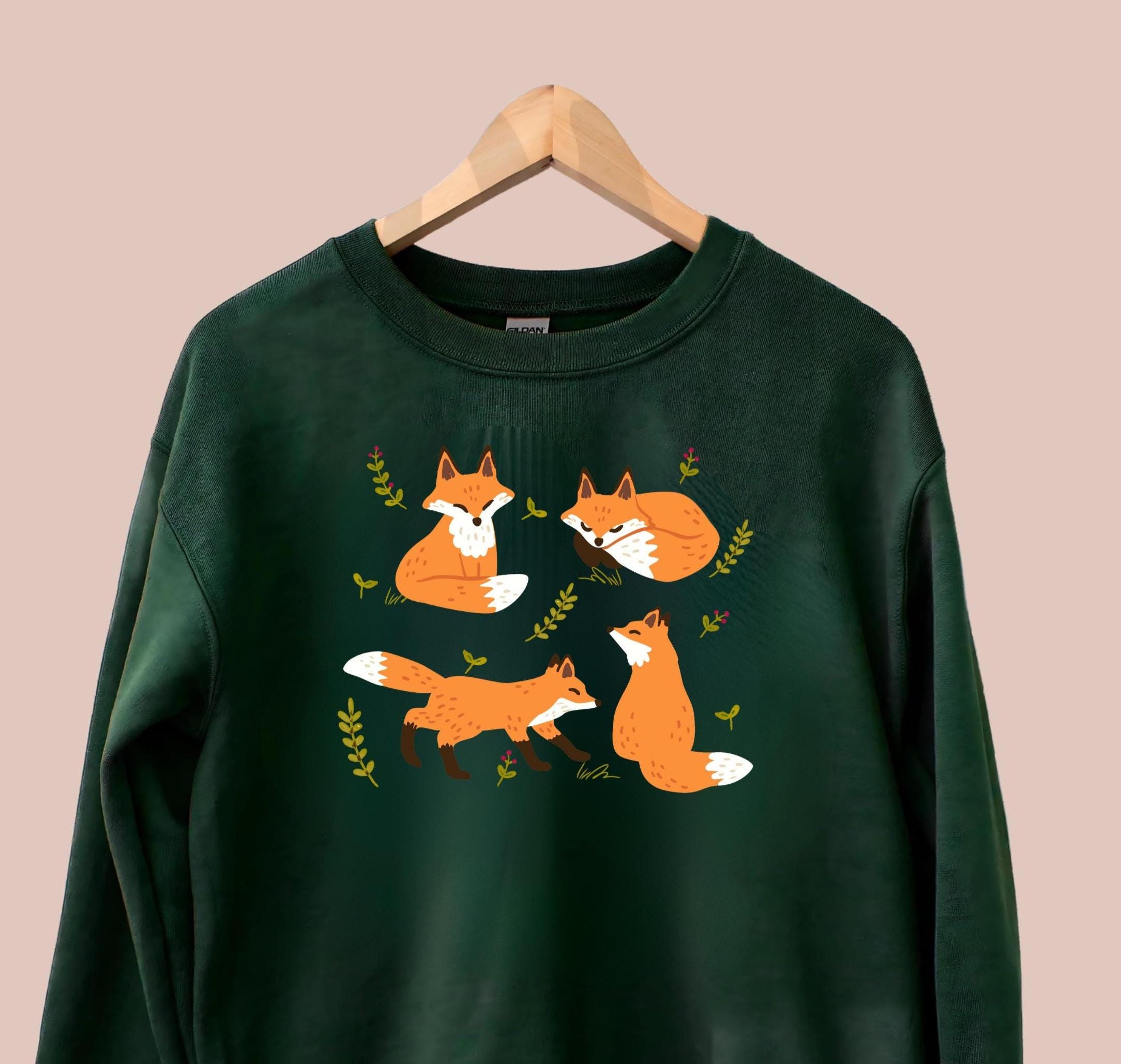 Forest Fox Crewneck Sweater Woodland Creature Sweatshirt Unisex Cozy Magical Sweater