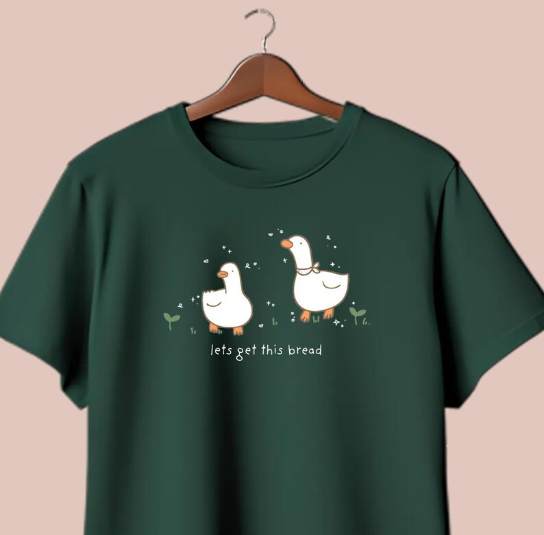 Lets Get This Bread Shirt Kawaii Duck TShirt Harajuku Clothes Kawaii Fashion Pastel Kawaii Top J-Fashion Top Cottagecore Clothes Yume Kawaii