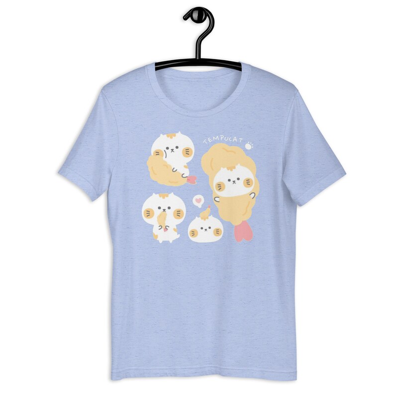 Tempurra Cat Shirt Kawaii Cat Shirt Asian Food Pun Shirt Gift for Foodie Harajuku Fashion Cartoon Graphic Tee Kawaii Clothing JFashion Shirt