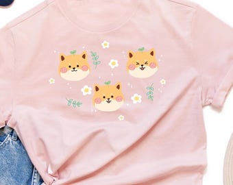 Camiseta Shiba Inu / Camiseta de perro kawaii / Camiseta con gráfico Harajuku / Top Yume Kawaii / Regalo para amantes de los perros / JFashion / Estética de anime / Amantes del kawaii