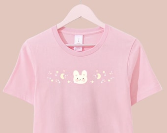 Celestial Bunny Shirt | Moon and Stars Shirt | Fairy Kei | Yume Kawaii Shirt | y2k kawaii | anime girl style | Soft Girl Shirt |