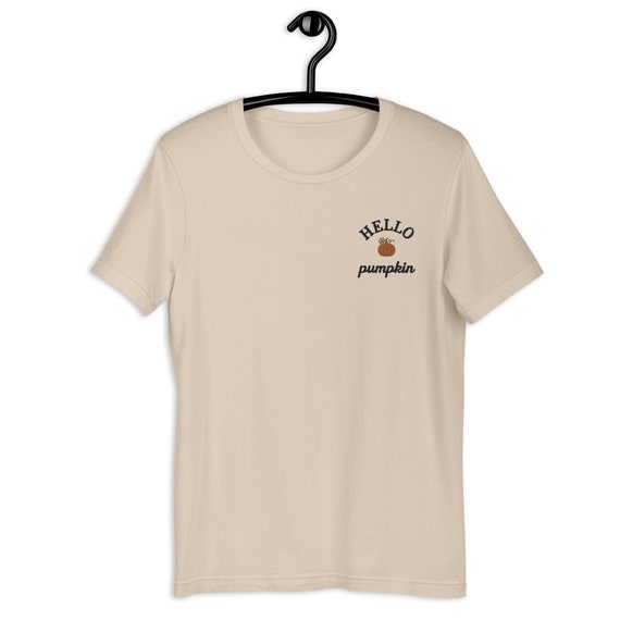 Hello Pumpkin Embroidered Shirt Pumpkin Crewneck Embroidered Fall Tshirt Cute Autumn T-Shirt Pumpkin Patch Tee Halloween Party Top PSL Shirt