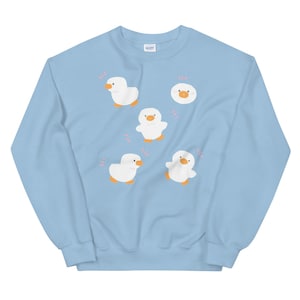 Kawaii Duck Sweatshirt Cute Duck Sweater Pastel Goth Hoodie Harajuku Longsleeve JFashion Clothing Fairy Kei Clothes Yume Kawaii Pullover Top