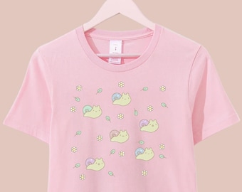 Kawaii Snail Shirt Cute Slug Tshirt Harajuku Clothing Yume Kawaii Top Fairy Kei Tee JFashion Clothing Mori Girl Fashion Cottagecore Tshirt