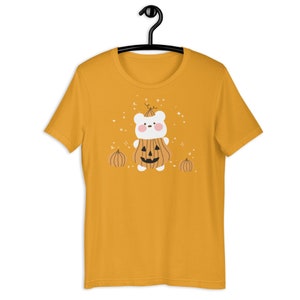 Kawaii Pumpkin Bear Shirt Kawaii Halloween Tshirt Cute Pumpkin Tee Harajuku Top Yami Kawaii Clothes Pastel Goth Shirt Creepy Cute Clothing