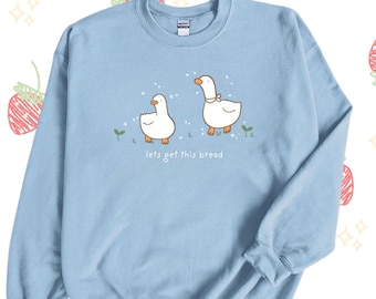 Pastel Duck Sweatshirt | Cottage Core Duck Sweater | Quirky Animal Pullover