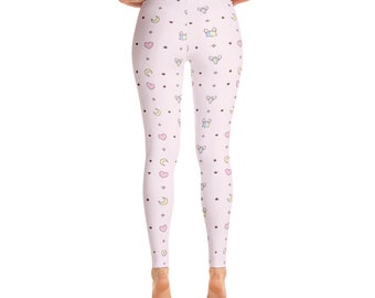 Fairy Kei Leggings Kawaii Tights Kawaii Clothing Yume Kawaii Fashion Pastel Goth Leggings Pastel Pink Pattern Pants Lolita Fashion JFashion