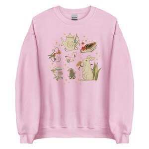 Cottagecore Whimsical Sweatshirt Rabbit Longsleeve Forest Aesthetic Nature Girl Shirt Mushroom Sweatshirt Book lover gift Fairycore Clothing