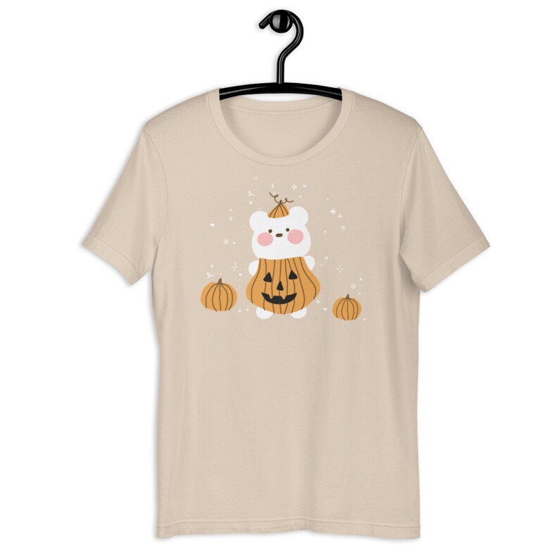 Kawaii Pumpkin Bear Shirt Kawaii Halloween Tshirt Cute Pumpkin Tee Harajuku Top Yami Kawaii Clothes Pastel Goth Shirt Creepy Cute Clothing
