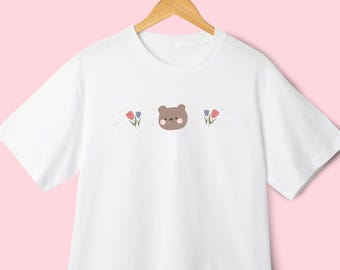 Kawaii Bear Shirt | Flower Bear TShirt | Harajuku Clothing | Fairy Kei | Decora Clothing | Cottage Core | Yume Kawaii Shirt | Yami Kawaii