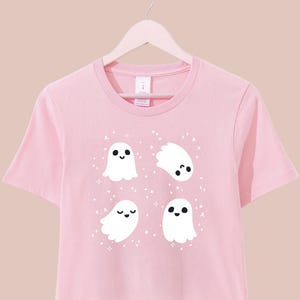 Camiseta Fantasma Kawaii Camiseta Fantasma Fofa Roupas Fofas Assustadoras Kawaii Top de Halloween Camiseta Assustadora Feminina Camiseta Gótica Pastel Yami Top Kawaii Fairy Kei