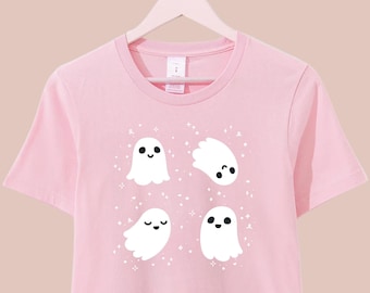 Chemise fantôme kawaii T-shirt fantômes mignons effrayant vêtements mignons Kawaii Halloween haut t-shirt fantasmagorique femme chemise goth pastel Yami Kawaii haut Fairy Kei