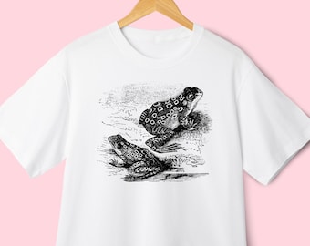 Camisa de sapo Natureza Botânica Estética Vestuário Goblincore Sapo e Sapo Vintage Cottagecore Vestuário Academia Alt Camisa Vestuário Alternativo