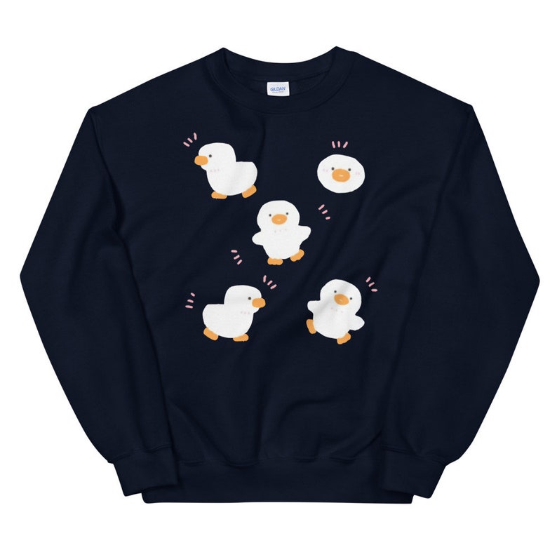 Kawaii Duck Sweatshirt Cute Duck Sweater Pastel Goth Hoodie Harajuku Longsleeve JFashion Clothing Fairy Kei Clothes Yume Kawaii Pullover Top