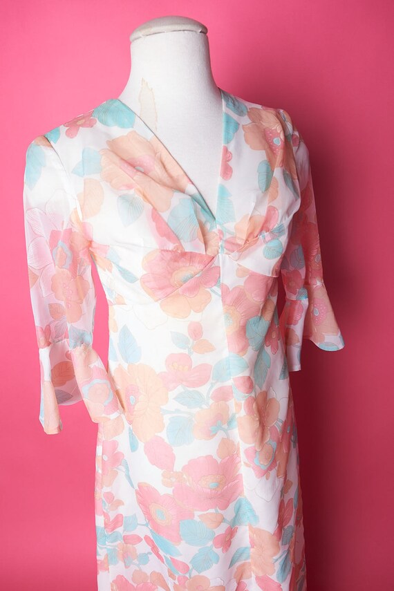 1970’s Floral Polyester Dress - image 2