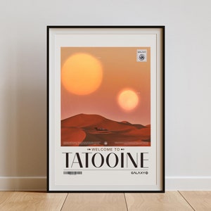 Tatooine Star Wars Poster - Sci Fi Wall Art - Star Wars Poster Frame - Star Wars Decor Gift for Him - Starwars Poster - Gaming Home Decor
