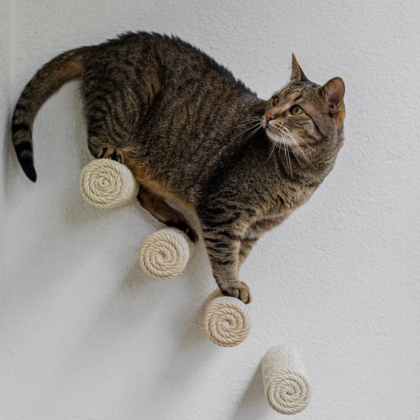 Escalón de pared para escalar gatos, poste rascador de sisal para gatos, escaleras para gatos, condominio para gatos moderno, árbol para gatos minimalista, muebles para gatos, regalo para mamá gata