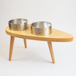 Doppelter Yeti angehobener Hundenapfständer || Erhöhter Fressnapf || Mid Century Modern Hundefutter || Großer Hundefutterständer || Hunde Futterstation