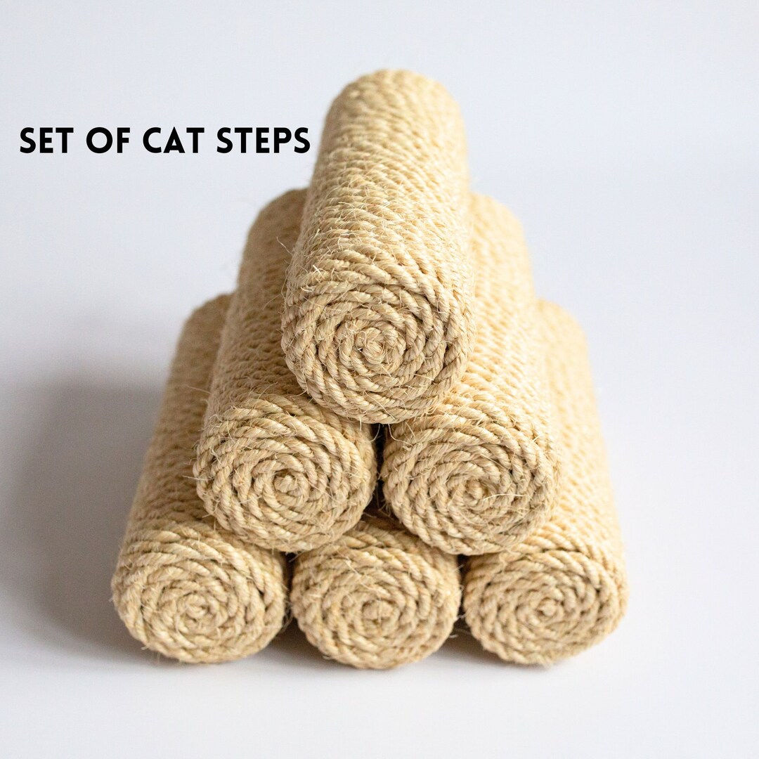 Set of 6 Cat Steps, Cat Climbing Wall Steps, Cat Sisal Scratching Post