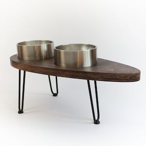 Double Yeti Raised Dog Bowl Stand || Elevated Pet Bowl Feeder || Mid Century Modern Dog Feeder || Dog Food Stand || Dog Feeding Station