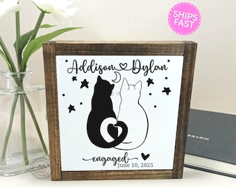 Engagement Gifts Personalized Engagement Sign Wood Engaged Custom Engaged Gift Engagement Gift Engagement Date Marriage Gift for Couple