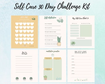 Planificateur de soins personnels, kit de soins personnels de 30 jours, feuille de travail de soins personnels, journal de soins personnels, imprimable et insert de soins personnels, esprit, corps et âme