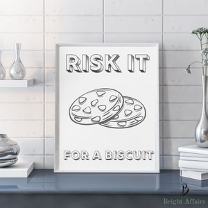 Biscuit Cookie kitchen Print, Poster, Pantry Room Art Dining Art Funny Art Quote Print House Warming Digital Download Wall Art Gift Postcard
