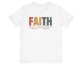 Faith Scripture Tee | Christian Bible Verses, Vintage Color Block