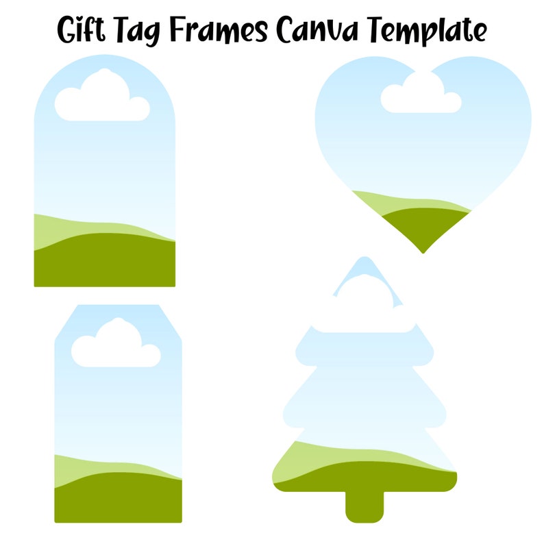 Gift Tag Frames Canva Template Instant Download Canva Etsy