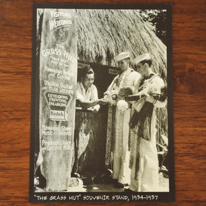 Vintage hawaiianische Postkarte - Matrosen auf Hawaii - altes Hawaii - schwarzweiße Postkarte