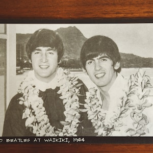 carte postale hawaïenne vintage - Beatles à Hawaï - Old Hawaii - Noir et blanc Carte postale