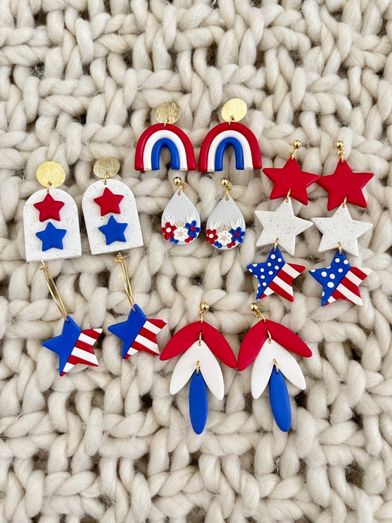 July Fourth / Independence Day Earrings Polymer Clay - Etsy
