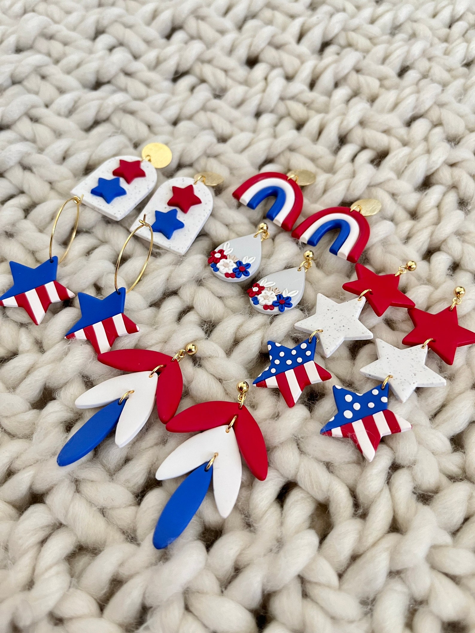 July Fourth / Independence Day Earrings Polymer Clay - Etsy