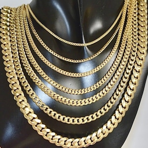14k Solid Gold Miami Cuban Chain | Miami Cuban Link Necklace | 14k Cuban Chain | Real Gold Chain | Cuban Curb Link Chain Necklace/Bracelet