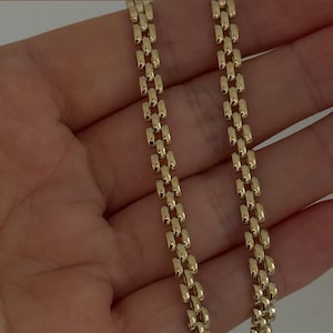 14k Yellow Gold Panther Venetian Necklace | Gold Panther Chain | Panther Link Necklace | Panther Chain Necklace for Womens | Gift for her