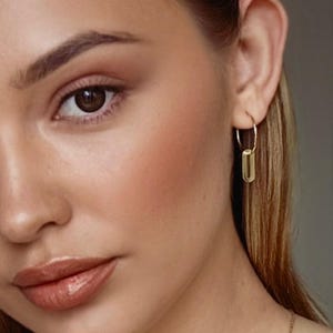 14K Gold Paperclip Chain Earrings | Gold Cable Paperclip Link Earrings | Twisted Paperclip Earrings | Drop Dangle Earrings | Gift for her