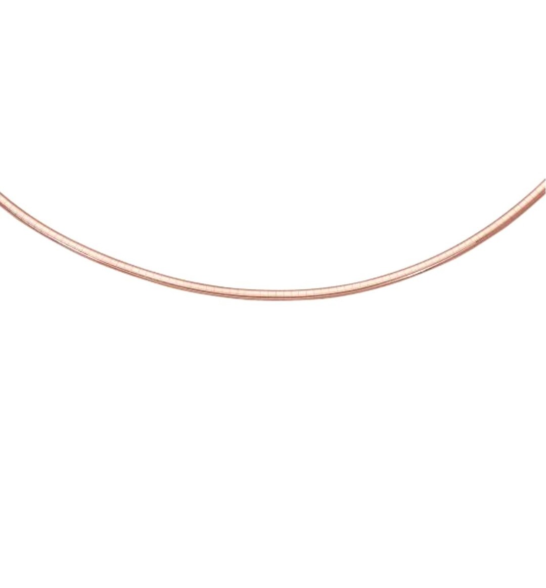 14k ROSE Real Gold Classic Omega Chain Necklace, Omega Link Chain