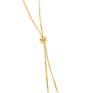 Collana dell&#39;amicizia con ciondolo a forma di cuore in oro giallo 14K / ciondolo a forma di cuore / grazioso ciondolo a forma di cuore in oro 14K / collana con ciondolo a forma di cuore in oro 14K