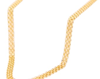 14k Yellow Gold Bismarck Chain Necklace | Real Gold Choker Necklace | Gold Chain Necklace | Women&#39;s Gold Necklace - 4.7mm 16,18,20 Inches
