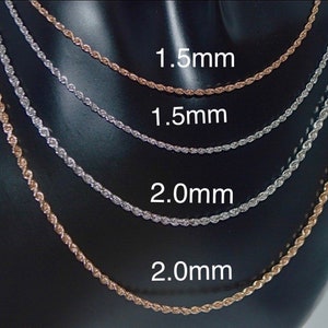14k Real Solid Gold Rope Chain Necklace | 14K Gold Rope Necklace | Ladies Gold Chain | Man Gold Chain | Chain for Layering |