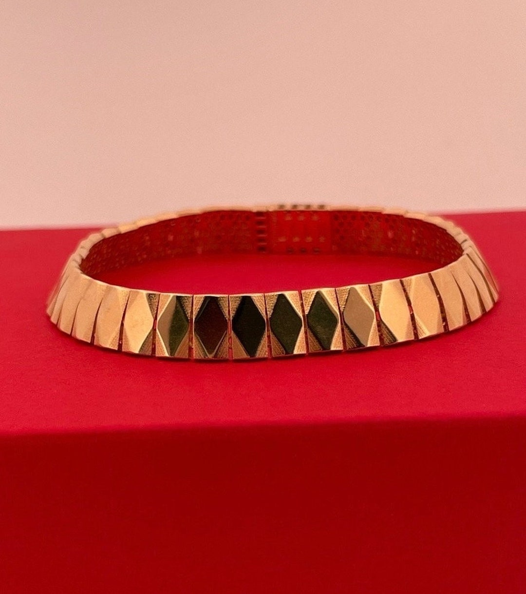 14k Real Gold Bangle Cuff Bracelet, Solid Gold Bangle, Real Gold — free download