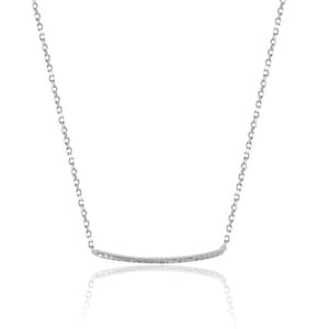14k White Gold Rolo Cable Bar Dainty Chain Necklace | Gold Rolo Chain with a Bar | Minimal Rolo Necklace | Cable Chain - Round Link Rolo
