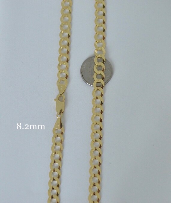 Catena A Maglie Cubane In Oro Massiccio 14K, Italia 14K - Foto 7