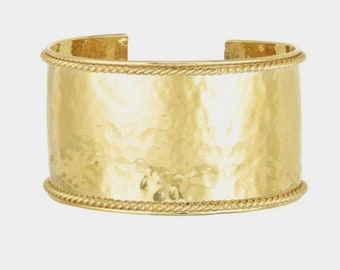 Gold Bangle Cuff Bracelet, Solid Gold Bangle, 14k Real Gold Cuff Bracelet, 38.2mm