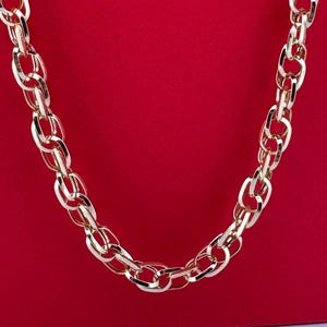 14k Yellow Gold Euro Chain Necklace | Fancy Gold Link Choker | Heavy Solid Belcher Chain Necklace | Interlocking Oval Link Chain 7.50-18Inch