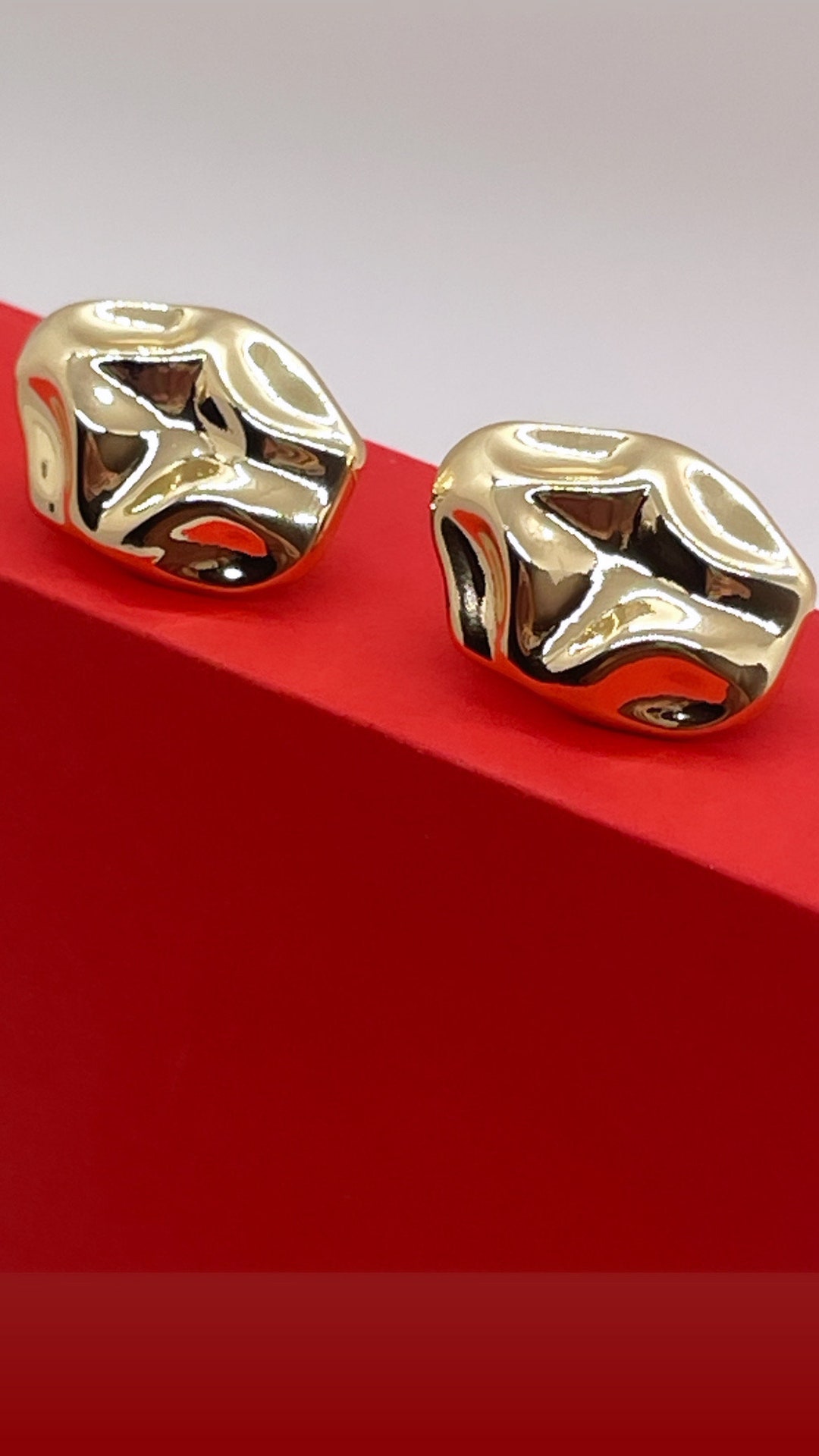Fancy Chunky Stud Earrings , Gold Plated Stud Earrings, Chunky Earrings ...