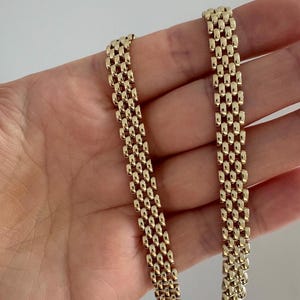14k Gold Panther Venetian Necklace | Gold Panther Bracelet | 14kt Yellow Gold Bangle | Panther Bracelet