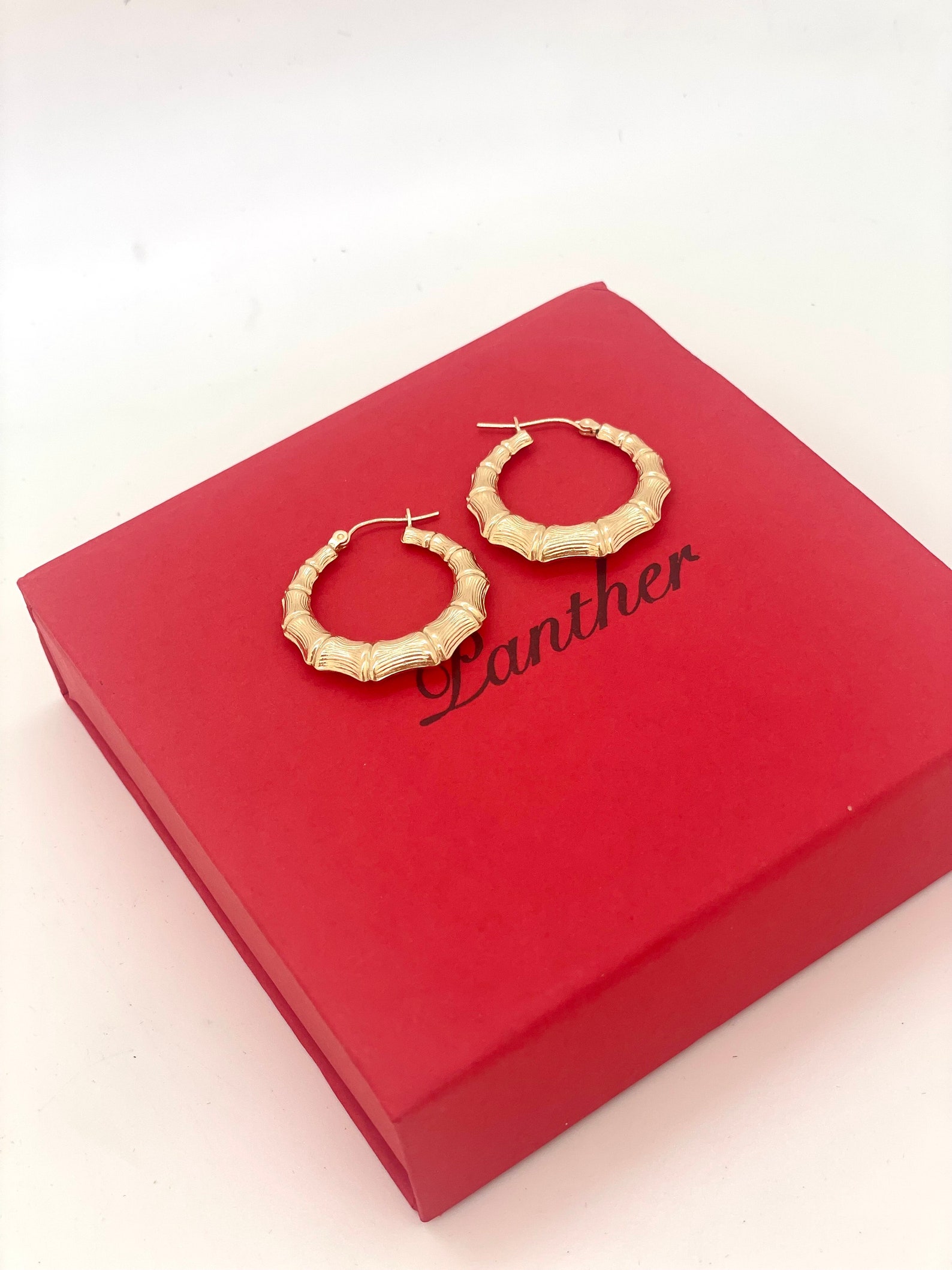 14k Real Gold Bamboo Hoop Earrings, Bamboo Earrings Gold, Bamboo Hoops ...