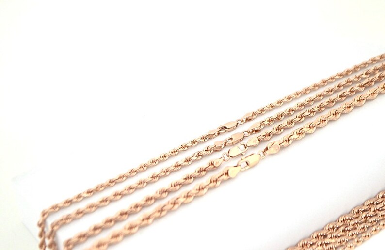 14k Gold Rope Chain Necklace Real Gold Rope 14k Fully SOLID Etsy