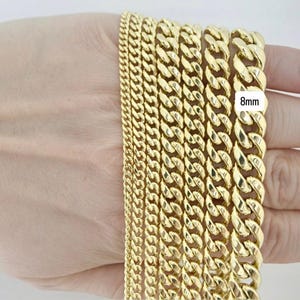14k Gold Miami Cuban Chain | Miami Cuban Link Necklace | 14k Cuban Chain | Real Gold Chain | Cuban Curb Link Chain Necklace/Bracelet 8mm